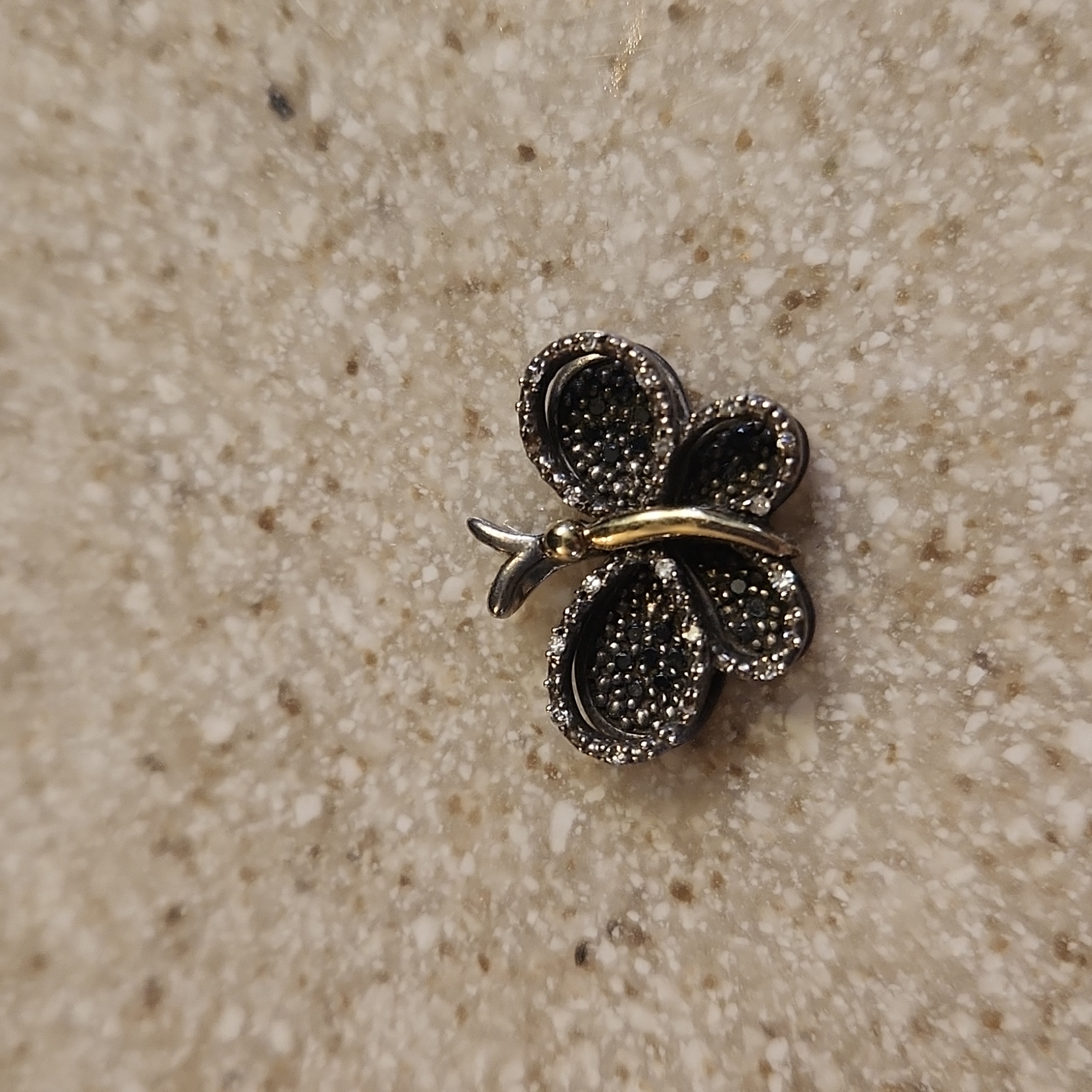 14kw 1/2 Ct Diamond Butterfly Pendant